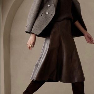 WYETH by TODD MAGILL large ultra soft leather midi circle skirt ••ON TREND